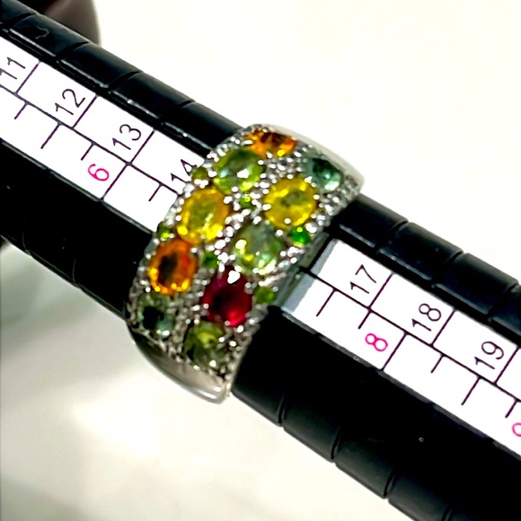 Genuine Sapphires 14KGP Ring - Picture 2 of 5